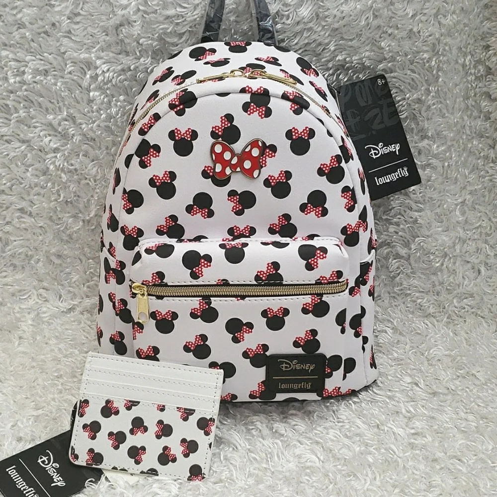 Loungefly Minnie Polkabows mini backpack and cardholder